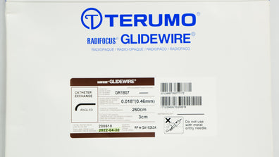 Terumo GR1807 Radifocus Glidewire Cath. 0.018inch x 260cm x 3cm (x) - Box of 3
